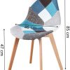 Lot de 4 chaises de salle à manger, tapissées, patchwork rétro - Pour salle à manger, cuisine, chambre à coucher, bureau