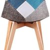 Lot de 4 chaises de salle à manger, tapissées, patchwork rétro - Pour salle à manger, cuisine, chambre à coucher, bureau
