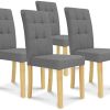 41tik2d2f5L._AC_.jpg IDMarket - Lot de 4 chaises Polga capitonnées Grises pour Salle à Manger