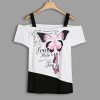 41z7OvQraL._AC_.jpg MORCHAN Femmes Papillon Impression Off épaule Chemise à Manches Courtes Casual Top Blouse