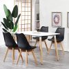 5127F5mE9HL._AC_.jpg BenyLed Lot de 8 Chaises de Salle à Manger Modernes avec Assise Rembourrée et Pieds en Bois de Hêtre idéal pour Salle à Manger, Cuisine, Salon, Chambre (Noir)