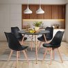 DEWINNER Lot de chaises de Salle à Manger scandinaves, Chaises Rétro Tulip Bois de hêtre Massif (Lot de 4, Noir)