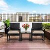519uk1M69zL._AC_.jpg Yaheetech Salon de Jardin 2 Fauteuils et 1 Table Basse pour Salon/Bar/Bureau en Résine Tressée Poly Rotin Exterieur Interieur Noir/Beige