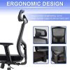 51CyPkCgcSL._AC_.jpg Komene Chaise de Bureau Ergonomique Fauteuil de Bureau en Maille à Dossier Haut avec Appui-tête Support Lombaire pour Maison Bureau (Noir)