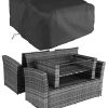 51EsMnUZmL._AC_.jpg TecTake Salon de Jardin en Résine tressée, avec 1 Canapé 2 Fauteuils 2 Tabourets et 1 Table, Coussins Inclus