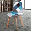Lot de 4 chaises de salle à manger, tapissées, patchwork rétro - Pour salle à manger, cuisine, chambre à coucher, bureau