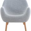 51Hrm93cGCL._AC_.jpg CLP Chaise Lounge Adam en Tissu I Chaise Fauteuil pour Salon Ou Salle A Manger I Piètement en Bois De Chêne I Design Scandinave Moderne, Couleurs:Gris