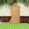 51ImWkmZ2FL._AC_.jpg DREAMADE Armoire de Jardin Remise pour Outils en Bois de Sapin, avec 5 Étagères, Une Porte et Toit Double Pente pour Jardin, Balcon ou Terrasse 80 x 45 x 176 CM Jaune