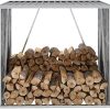 vidaXL Abri de Stockage de Bois Acier Galvanisé Gris Jardin Patio Porte-bûche