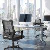 51NNux2ohoL._AC_.jpg Yaheetech Chaise de Bureau Ergonomique Fauteuil de Direction pour Ordinateur Travail Studio, Siège en Cuir PU Confortable Plus Large, Dossier Inclinable en Maille Respirant Noir