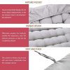 Coussin de Chaise Longue Bain de Soleil, Coussin transat Jardin Exterieur antidérapante avec Couvre-Chef, Coussin transat épais pour Fauteuil Relax Lounge (Grise)