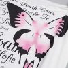 51SPoLjBpL._AC_.jpg MORCHAN Femmes Papillon Impression Off épaule Chemise à Manches Courtes Casual Top Blouse