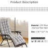 Coussin de Chaise Longue Bain de Soleil, Coussin transat Jardin Exterieur antidérapante avec Couvre-Chef, Coussin transat épais pour Fauteuil Relax Lounge (Grise)