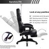 51WTK5R8c5L._AC_.jpg Amazon Brand - Umi Chaise Gaming de Bureau Fauteuil Gamer en Cuir PU Conception Ergonomique avec Repose-Pieds Télescopique Dossier Inclinable Accoudoirs Rembourrés (Blanc)
