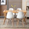 GrandCA Home Ensemble de 4/6 chaises, Design Bois Chaise de Salle à Manger, Chaise de Bureau, Chaise de Salon (Blanc-4)