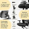 51b1Tf2SZkL._AC_.jpg Aiidoits Chaise de Bureau, Fauteuil de Bureau, Soutien Lombaire Ajustable, Hauteur Accoudoirs Appui-tête Réglables, Dossier Ergonomique Inclinable en Maille, Siège Pivotant à roulettes, Charge 150 kg