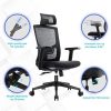 51bon-XHkAL._AC_.jpg Komene Chaise de Bureau Ergonomique Fauteuil de Bureau en Maille à Dossier Haut avec Appui-tête Support Lombaire pour Maison Bureau (Noir)