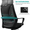 51cSMc9sKqL._AC_.jpg SunJas Chaise de Bureau Ergonomique Fauteuil de Bureau pour Maison, Dossier et Siège en Maille Respirante, Réglable en Hauteur, Fonction d'inclinaison, Pivot à 360°, Charge Maximale 120 kg, Noir