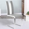 Lot de 6 Chaise de Salle à Manger Chaises de Maison en Forme d'arc à Dossier Unique pour Cuisine/Salle à Manger/Jardin (Gris-Blanc, 6)