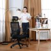 51flNoUG7wL._AC_.jpg Aiidoits Chaise de Bureau, Fauteuil de Bureau, Soutien Lombaire Ajustable, Hauteur Accoudoirs Appui-tête Réglables, Dossier Ergonomique Inclinable en Maille, Siège Pivotant à roulettes, Charge 150 kg