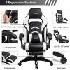 51fq1bLTv-L._AC_.jpg Amazon Brand - Umi Chaise Gaming de Bureau Fauteuil Gamer en Cuir PU Conception Ergonomique avec Repose-Pieds Télescopique Dossier Inclinable Accoudoirs Rembourrés (Blanc)