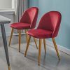 51hNrbF0hhL._AC_.jpg Clipop Lot de 2 chaises de salle à manger en velours capitonné avec dossier et pieds en métal pour salle à manger, salon, chambre à coucher et bureau