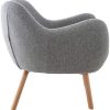 51i99mcvdeL._AC_.jpg CLP Chaise Lounge Adam en Tissu I Chaise Fauteuil pour Salon Ou Salle A Manger I Piètement en Bois De Chêne I Design Scandinave Moderne, Couleurs:Gris