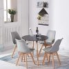 51iweYGw-YL._AC_.jpg EGGREE Lot de 4 Chaises Salle Manger Scandinaves, Rétro Chaises Rembourrée Chaise de Cuisine/Bureau avec Pieds en Bois de Hêtre Massif Gris