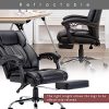 51jahgORPPL._AC_.jpg Fauteuil de Bureau avec Repose Pieds Rembourré Pliable, Chaise pour Ordinateur Ergonomique, Dossier Réglable et Inclinable, en Similicuir, Noir