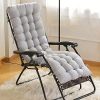 Coussin de Chaise Longue Bain de Soleil, Coussin transat Jardin Exterieur antidérapante avec Couvre-Chef, Coussin transat épais pour Fauteuil Relax Lounge (Grise)