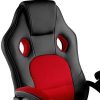 51la5KLUhjL._AC_.jpg TecTake Chaise Fauteuil siège de Bureau Hauteur réglable Sportive (Noir-Rouge | 403465)