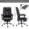 51ndmg3lpqL._AC_.jpg Fauteuil de Bureau avec Repose Pieds Rembourré Pliable, Chaise pour Ordinateur Ergonomique, Dossier Réglable et Inclinable, en Similicuir, Noir