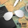 GQUEEN Lunette de Soleil Homme Aviateur Premium Spring Hinges Al-Mg Polarisées Pilote-Forfait Exquis