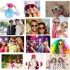 LFYXCW Lot de 12 Lunettes de Soleil Couleur Plastique pour Adulte Pack de Fete (12Couleur)