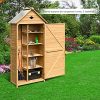 61XWyxmH5ML._AC_.jpg DREAMADE Armoire de Jardin Remise pour Outils en Bois de Sapin, avec 5 Étagères, Une Porte et Toit Double Pente pour Jardin, Balcon ou Terrasse 80 x 45 x 176 CM Jaune