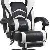 Amazon Brand - Umi Chaise Gaming de Bureau Fauteuil Gamer Amazon Brand - Umi Chaise Gaming de Bureau Fauteuil Gamer en Cuir PU Conception Ergonomique avec Repose-Pieds Télescopique Dossier Inclinable Accoudoirs Rembourrés (Blanc)