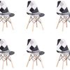 BenyLed Lot de 6 Chaises de Salle à Manger Rétro BenyLed Lot de 6 Chaises de Salle à Manger Rétro Patchwork Chaise Tissu Salle à Manger Chaise pour Cuisine Salle à Manger (Noir-6pcs)