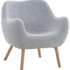 CLP Chaise Lounge Adam en Tissu I Chaise Fauteuil pour CLP Chaise Lounge Adam en Tissu I Chaise Fauteuil pour Salon Ou Salle A Manger I Piètement en Bois De Chêne I Design Scandinave Moderne, Couleurs:Gris