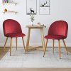 Clipop Lot de 2 chaises de salle à manger en Clipop Lot de 2 chaises de salle à manger en velours capitonné avec dossier et pieds en métal pour salle à manger, salon, chambre à coucher et bureau