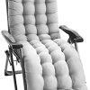 Coussin de Chaise Longue Bain de Soleil, Coussin transat Jardin Exterieur antidérapante avec Couvre-Chef, Coussin transat épais pour Fauteuil Relax Lounge (Grise)