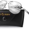 GQUEEN Lunette de Soleil Homme Aviateur Premium Spring Hinges Al-Mg Polarisées Pilote-Forfait Exquis