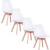 GrandCA Home Lot de 4 chaises, Chaise de Salle à GrandCA Home Lot de 4 chaises, Chaise de Salle à Manger, Chaise de Style Nordique, Convient pour Salon, Salle à Manger (Blanc)