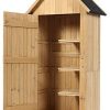 IDMarket - Armoire de Jardin abri en Bois Naturel avec IDMarket - Armoire de Jardin abri en Bois Naturel avec Toit bitumé