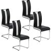 IDMarket - Lot de 4 chaises PIA Noires et Blanches IDMarket - Lot de 4 chaises PIA Noires et Blanches pour Salle à Manger