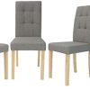 IDMarket - Lot de 4 chaises Polga capitonnées Grises pour IDMarket - Lot de 4 chaises Polga capitonnées Grises pour Salle à Manger