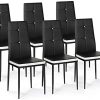IDMarket - Lot de 6 chaises Romane Noires Bandeau Blanc avec Strass pour Salle à Manger