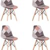 INJOY Life Chaises de Salle à Manger Chaise Patchwork rétro INJOY Life Chaises de Salle à Manger Chaise Patchwork rétro Chaise de Salon de Salle à Manger en Tissu chaises d'appoint pour Cuisine Salle à Manger Ensembles de 4, Marron