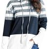 Jywmsc Pull Femme Sweat Rayures Patchwork Hoodie Sweat Shirt à Jywmsc Pull Femme Sweat Rayures Patchwork Hoodie Sweat Shirt à Capuche Casual Automne Hiver Pullover Décontracté