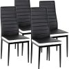 Lot de 4 Chaises de Salle à Manger Style Contemporain Lot de 4 Chaises de Salle à Manger Style Contemporain pour Notre Salle à Manger, Cuisine, Salle de Réunion (Noir Blanc,4)