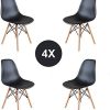 Lot de 4/6 chaises Blanc/Noir Design Bois Chaise de Salle Lot de 4/6 chaises Blanc/Noir Design Bois Chaise de Salle à Manger (noir01-4)